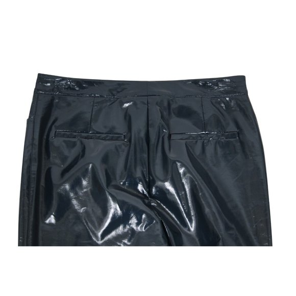 Dior Womens PVC Pants US 8 F 40 Shinny Viscose Anthracite Blue Slim Fit Trousers - Picture 9 of 10